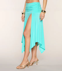 Sleek And Flirty High-Slit Midi Skirt