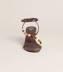 Vacation Glow Beaded Stiletto Heel Sandals