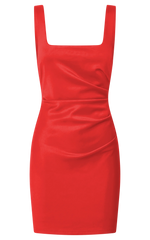 Big Love Mini Dress - Square Neck Bodycon Dress in Red