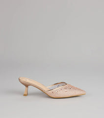 Crystal Beam Pointed Toe Mules