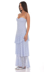 Sweetheart Neckline Tiered Ruffle Skirt Maxi Dress