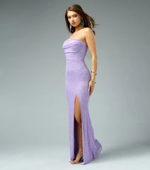 Cindy Beaded Strapless Column Formal Dress