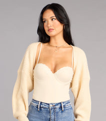 Sweet And Cozy Oversized Knit Sweater Bolero