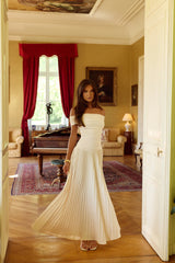 Wishes In The Wind Off Shoulder Maxi Dress Cream