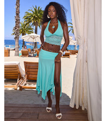 Sleek And Flirty High-Slit Midi Skirt