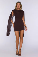 Whimsical Luxe Mini Dress Brown