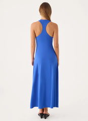 Kyrra Asymmetrical Midi Dress - Electric Cobalt