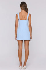 Effortlessly That Girl Tailored Mini Dress Blue