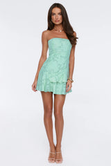 Entrance Only Strapless Mini Dress Mint