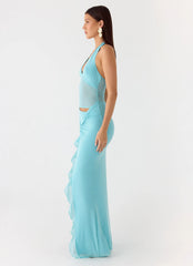 Last Sequence Maxi Dress - Aqua Blue