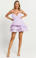 Amalie The Label - Mae Pleated Mini Dress - In Lilac
