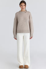 Oatmeal Wool Chunky Knit Sweater