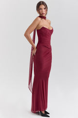Cabernet Strapless Corset With Neck Scarf