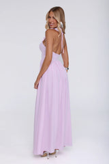 Celebrate You Halter Maxi Dress  Pink