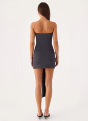 Jiliana Strapless Mini Dress - Charcoal