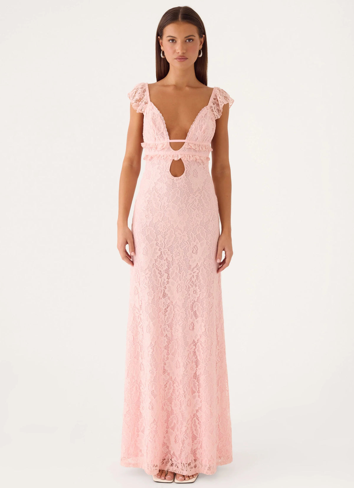 Giulia Lace Maxi Dress - Pink