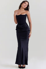 Black Strapless Corset Dress