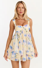 Juliette Mini Dress - Ruffle Fit And Flare Dress in Femme Floral Print