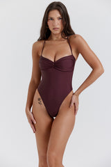 Cacao Gathered Swimsuit