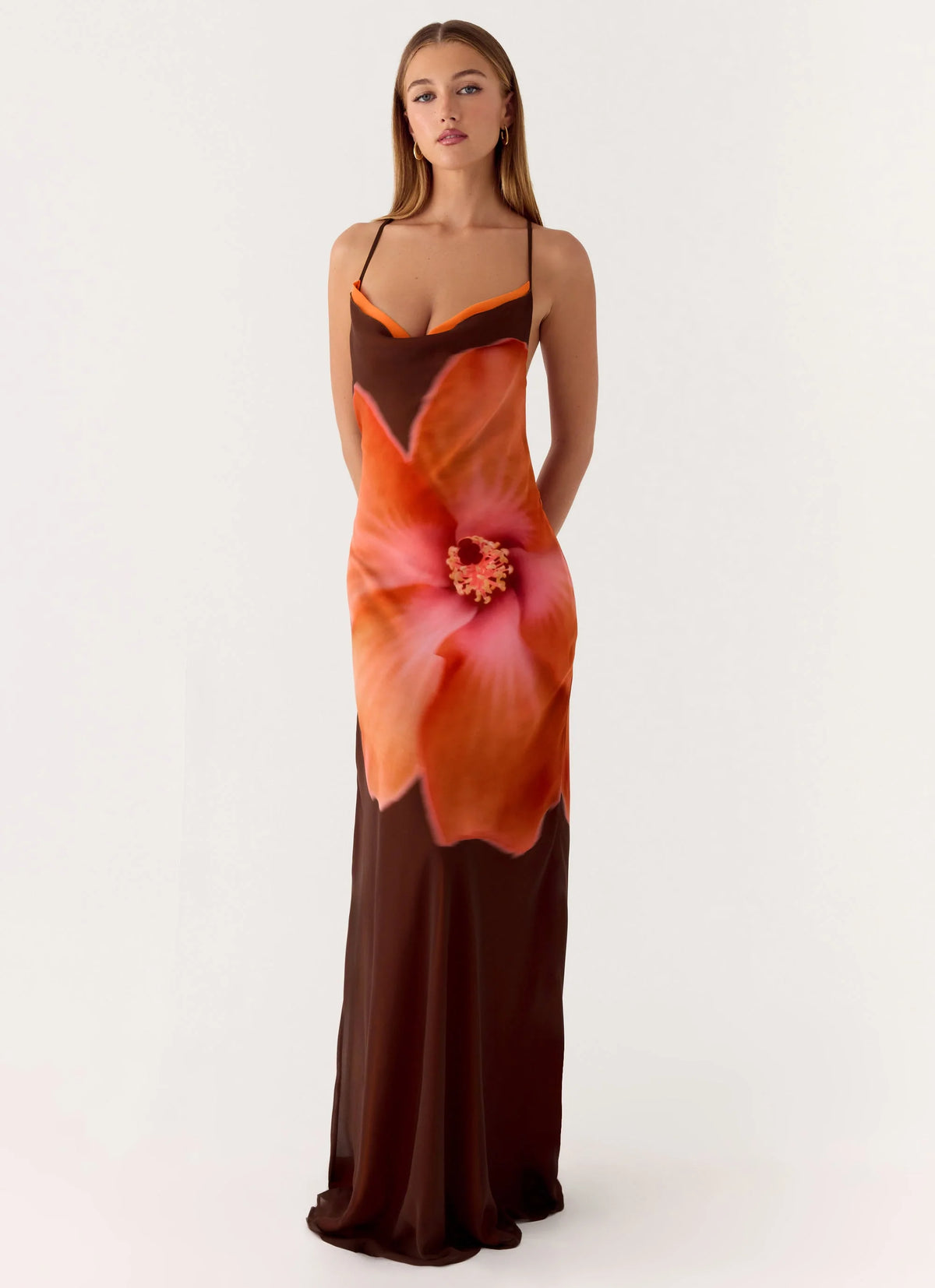 Night Drive Maxi Dress - Chocolate Blossom