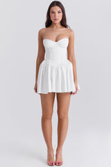 White Strapless Corset Mini Dress