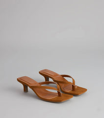 Feeling Chic Thong Square Toe Heels