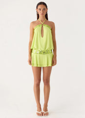 Gala Sequin Mini Dress - Lime