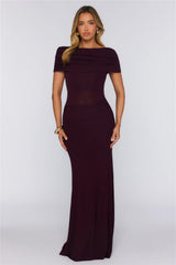 Darling Party Off Shoulder Maxi Dress Wine