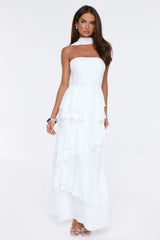 Special Occasion Strapless Maxi Dress White