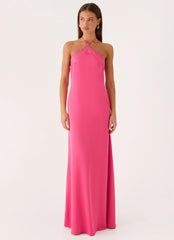 Samaria Halter Maxi Dress - Berry