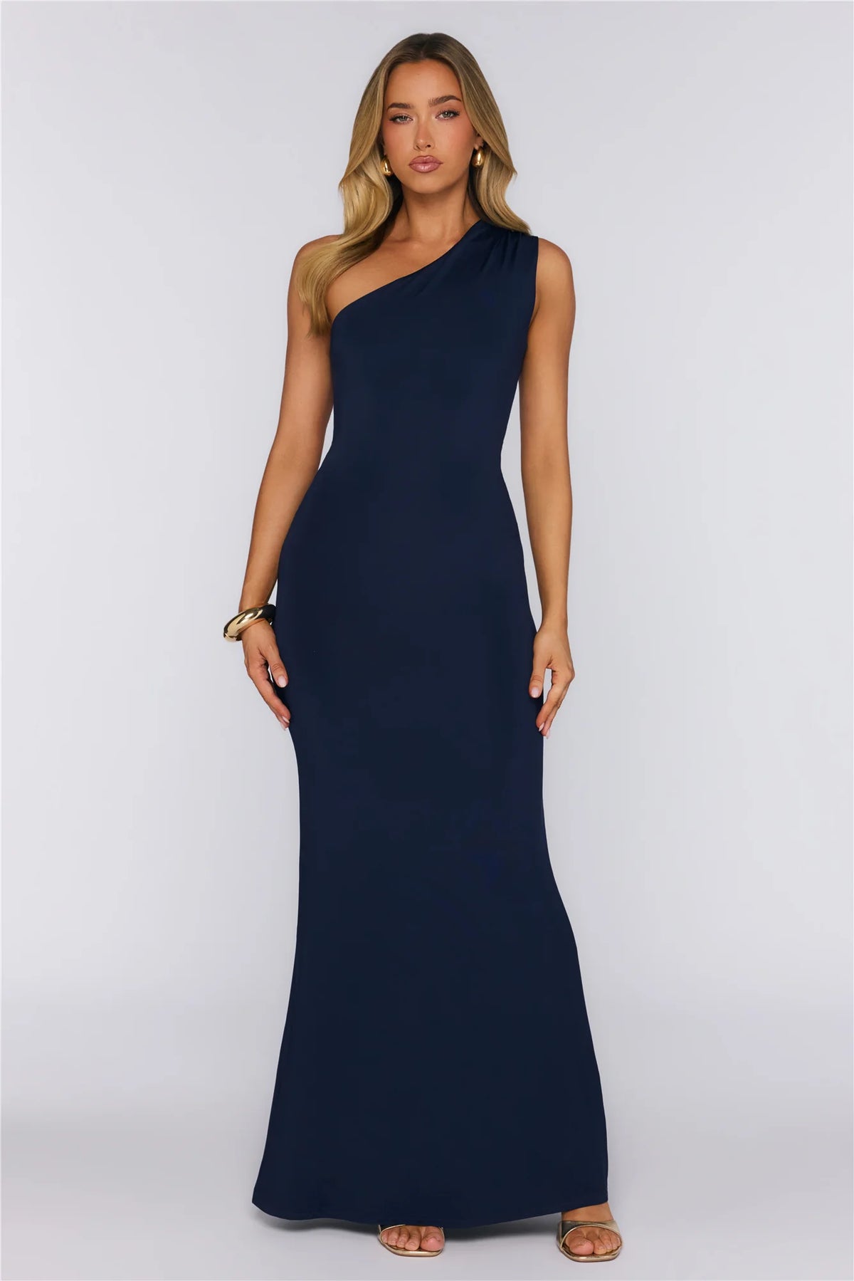 Dreamstate Dressing One Shoulder Maxi Dress Navy