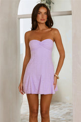 Daydream Diaries Strapless Mini Dress Lilac