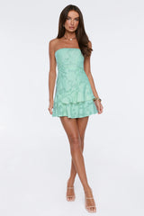 Entrance Only Strapless Mini Dress Mint