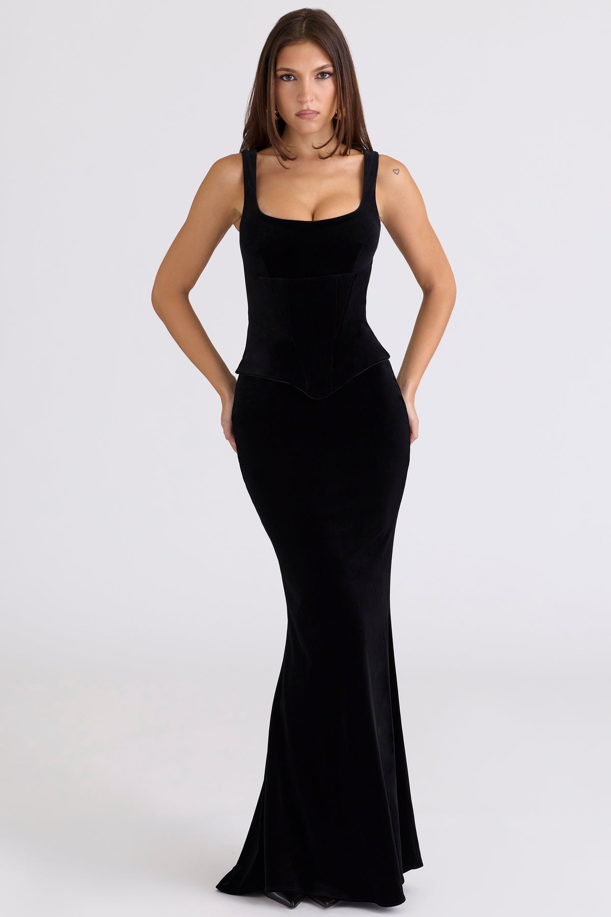 Black Velvet Hourglass Maxi Dress - Limited Edition
