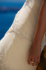 Vanilla Georgette Hand Embellished Tiered Maxi Dress - Limited Edition