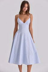 Bluebell Lace Up Cotton Midi Sundress