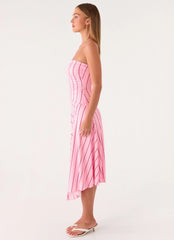 Jorvana Midi Dress - Strawberry Stripe