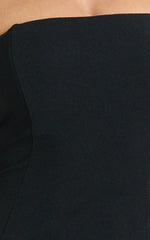 Sophie Mini Dress - Tie Neck Strapless Bodycon Dress in Black