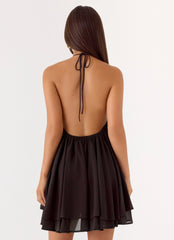 Alicelle Halter Mini Dress - Chocolate