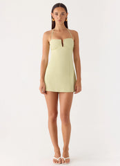 Leah Halter Mini Dress - Sage