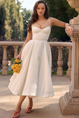 White Tulle Midi Dress