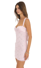 Lace Mini Dress in Blush Pink