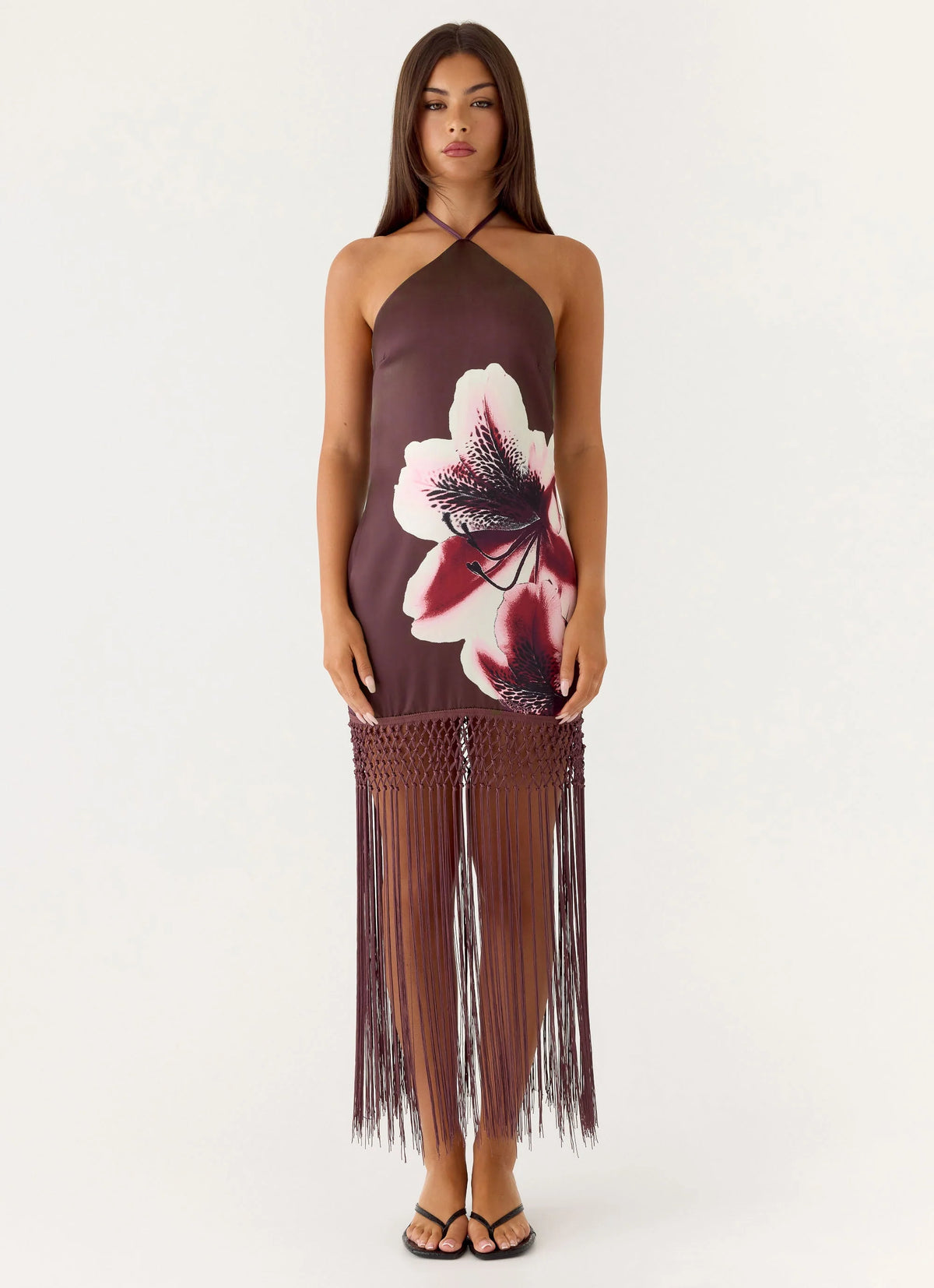 Niahvette Halter Midaxi Dress - Velvet Bloom