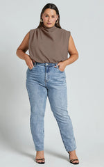 Arianae Top - High Neck Top in Mocha