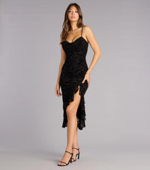 Sweetheart Chic Ruffle Midi Dress
