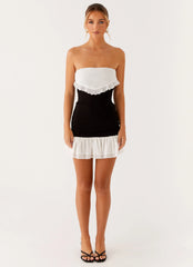 Fran Broderie Mini Dress - Black