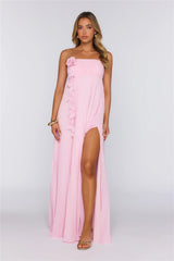 Dreamcatcher Edit Strapless Pleated Maxi Dress Pink