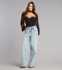 Sheer Drama Mesh Long Sleeve Topper