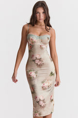 Vintage Floral Midi Dress