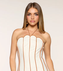 Sofia Linen Halter Mini Dress